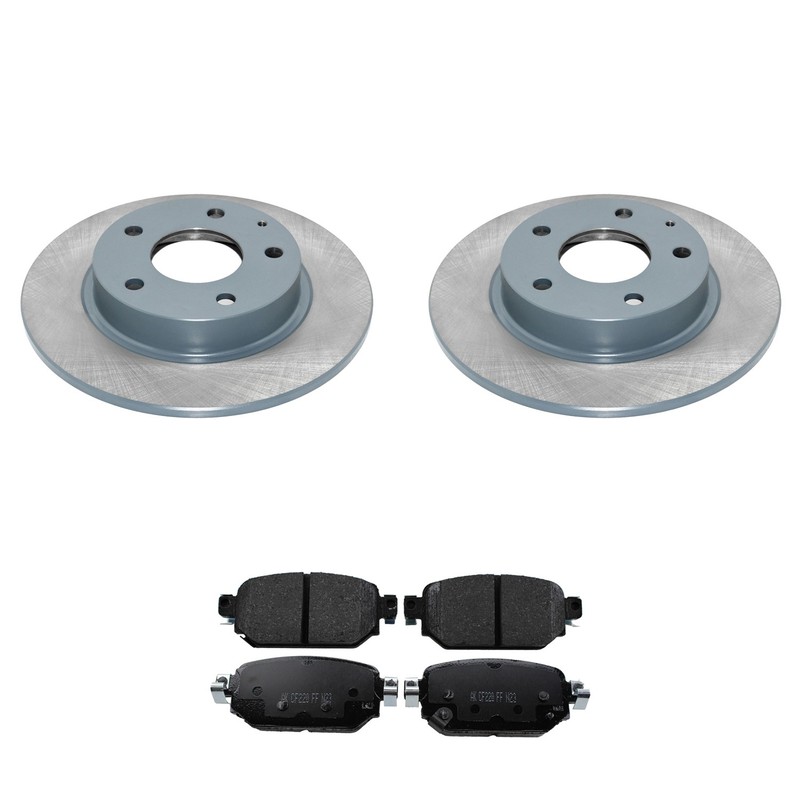DuraGo Rear Rotors Akebono ProACT Ceramic Disc Brake Pads Kit For Mazda 3 17-21