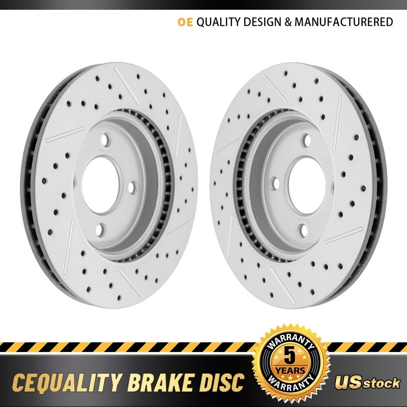 Front Drilled Disc Brake Rotors Set for Nissan March Micra Note Tiida Versa Note