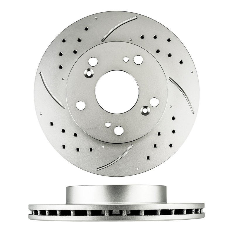 Front Drilled Slotted Rotors For 2006-11 Honda Civic 1.8L 2006-10 1.3L 980059 gallery
