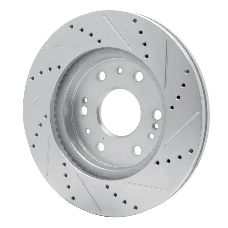 R1 Concepts Front Left Drilled & Slotted Silver Brake Rotor for Chevrolet gallery