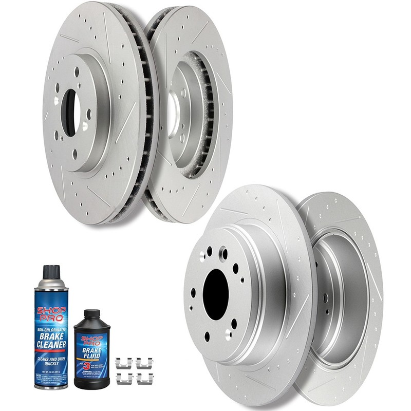 Front & Rear DRILLED & SLOTTED Brake Rotors for 2004 2005 2006 – 2008 Acura TL