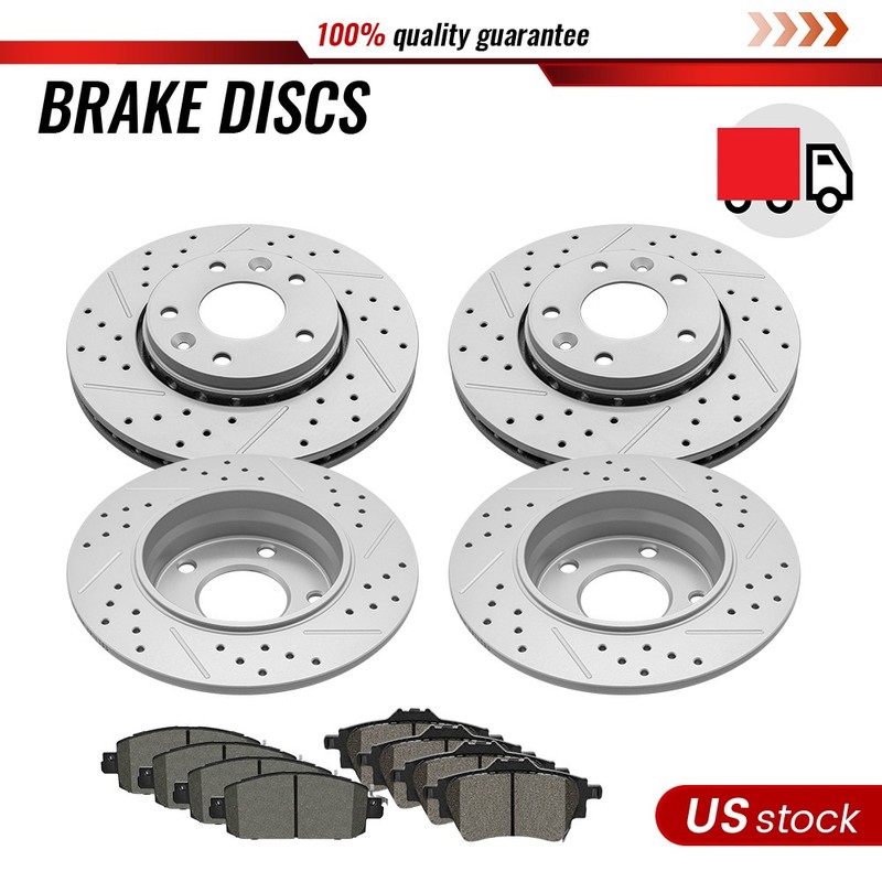 Front Rear Drilled Disc Rotors Brake Pads for Nissan Sentra 2020 2021 2022-2024