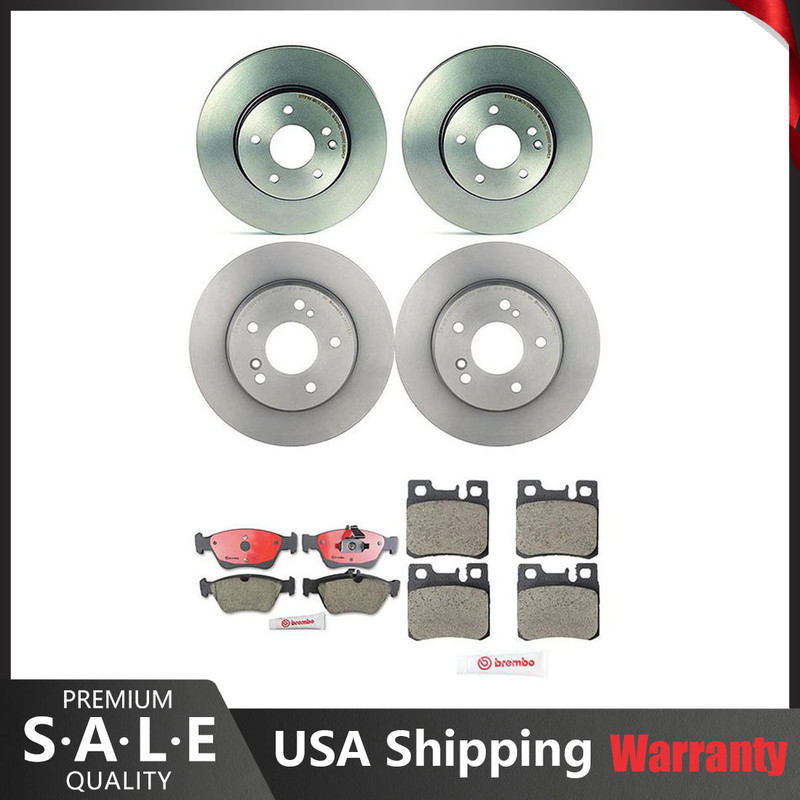 Front Rear Full Brembo Brake Kit Disc Rotors Ceramic Pads For MB W202 W210 R170