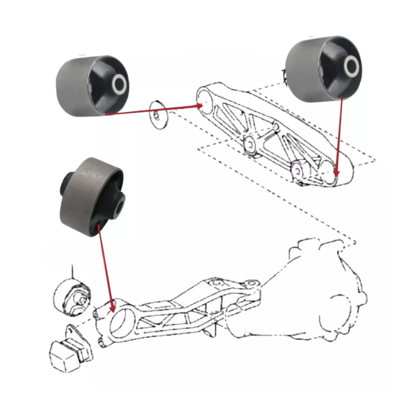 Toyota Estima including Hybrid Rear Differential Diff Arm Bush Set For 2006 –