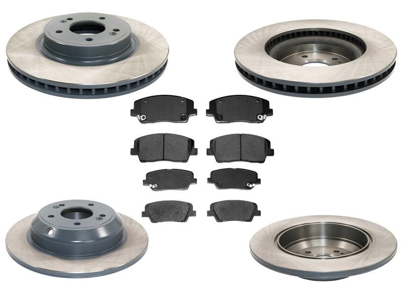 Coated Brake Disc Rotors Brake Pad Set fits G70 Genesis 2019-2023 2.0L Automatic
