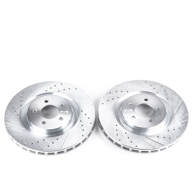 Power Stop for 07-14 Ford Mustang Front Evolution Drilled & Slotted Rotors –