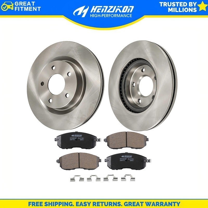 Ceramic Brake Pads & 11.65″/296mm Front Disc Rotors for Nissan Altima 2007-2013