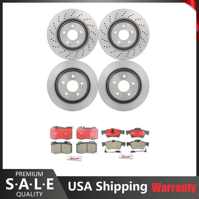 Brembo Front Rear Brake Kit Disc Rotors Ceramic Pad Sensor For MB W211 Sport Pkg