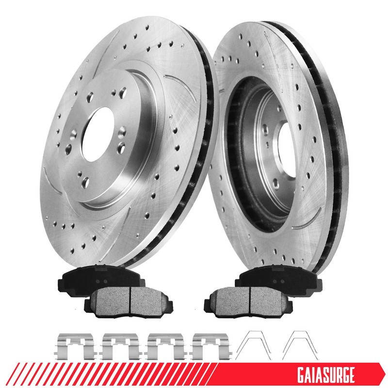 Front Disc Brake Rotors And Ceramic Pads Kit For Honda Accord 2010 2011 2012 Ex