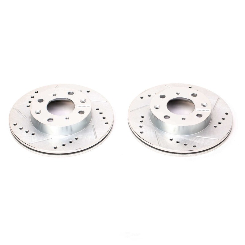 Disc Brake Rotor Set-Front Drilled, Slotted and Zinc Plated Brake Rotor Pair