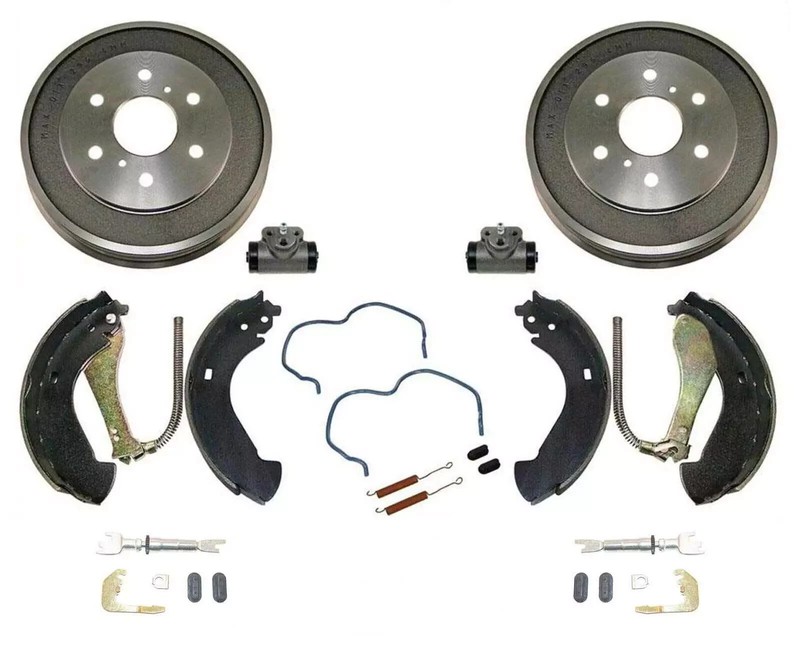 Rear Brake Drums Brake Shoes Wheel Cylinders w/ Hardware Kit For Silverado 1500