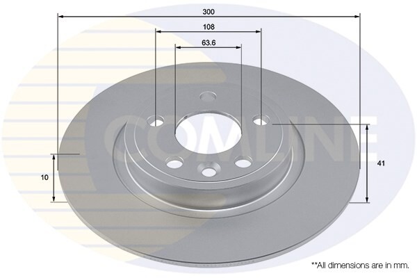 Brake Disc Rear Comline Fits Jaguar XE 2015- XF 2015- 2.0 D 3.0 #1 T4N1742 gallery