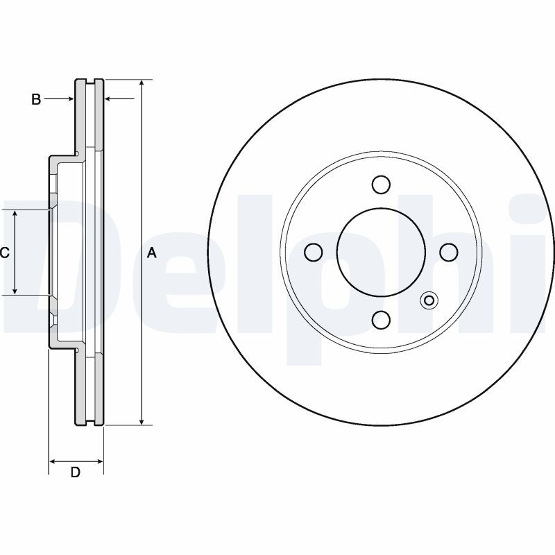 Delphi BG2455 Brake Disc for Seat, VW