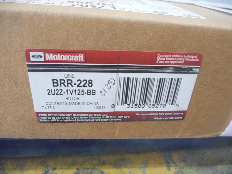 Disc Brake Rotor Motorcraft BRR-228 / Ford 2U2Z-1V125-BB