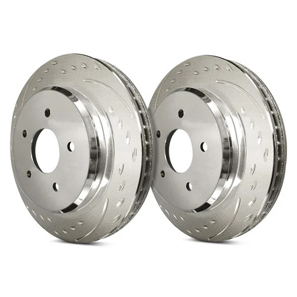For Toyota MR2 92-95 Diamond Slot Dimpled & Slotted 1-Piece Rear Brake Rotors