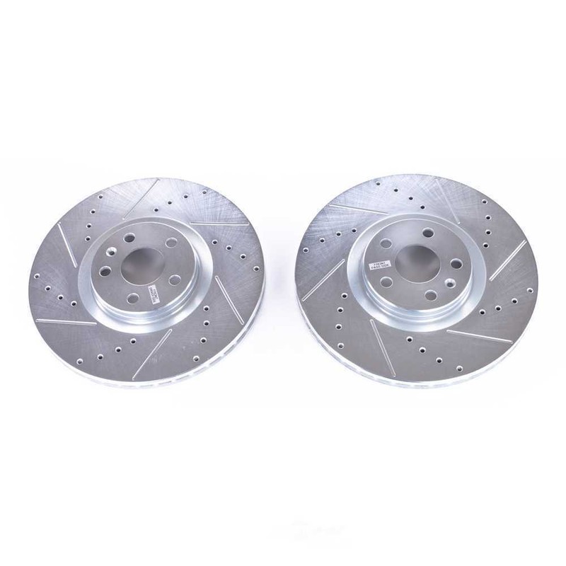 Disc Brake Rotor Set-Front Drilled, Slotted and Zinc Plated Brake Rotor Pair