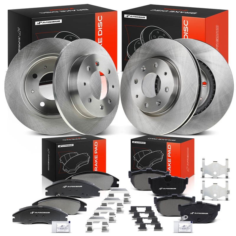 A-Premium Front & Rear Disc Brake Rotors & Ceramic Pads for Kia Spectra Spectra5