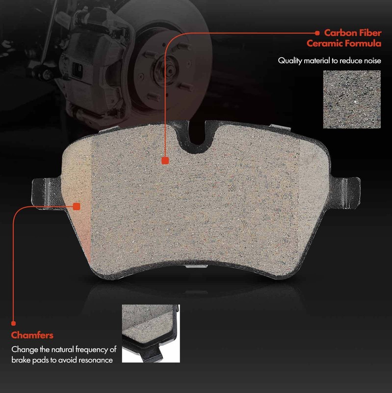 Front Disc Brake Rotors & Ceramic Brake Pad for Mini Cooper Countryman 2011-2016 gallery