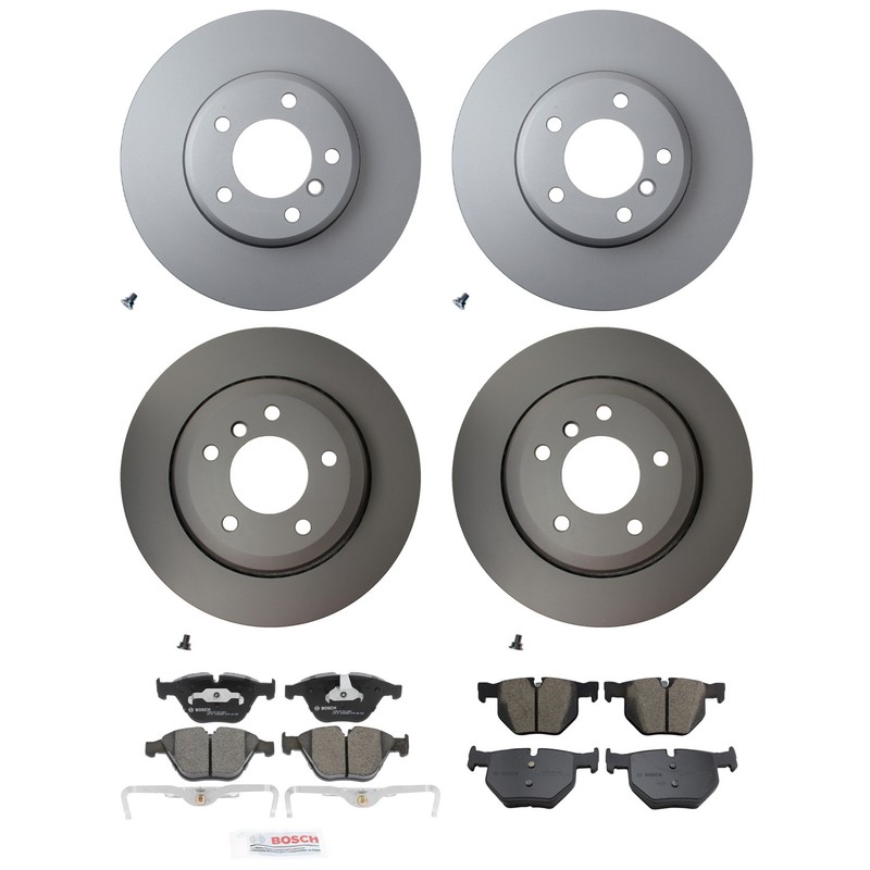 Hella Front Rear Rotor Bosch Ceramic Brake Pad Kit for E60 525i 528i Base Sedan