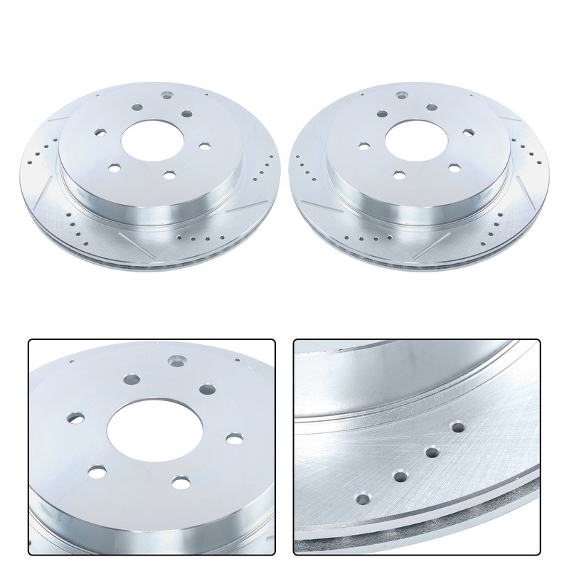 Rear Drilled Brake Rotors+Brake Pads For Nissan Armada 2017 2018 2019 5.6L gallery