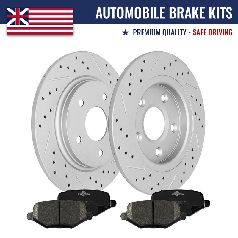 Rear Drilled Disc Rotors Brake Pads for Grand Caravan Town & Country Journey C/V