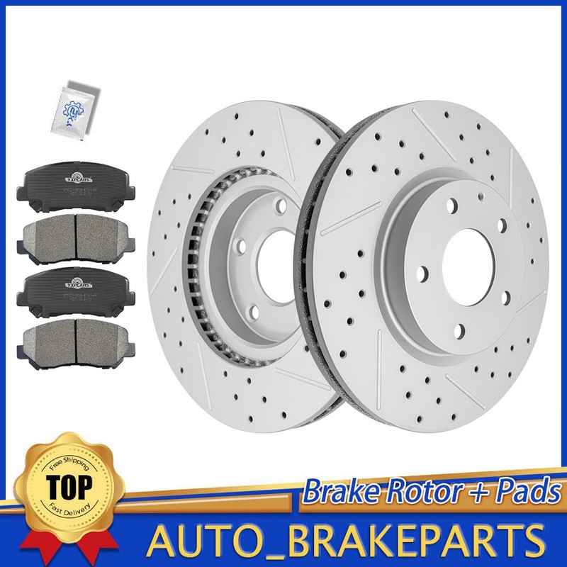 Front Drilled Disc Brake Rotors Ceramic Pads for Mazda CX-5 2013 – 2017