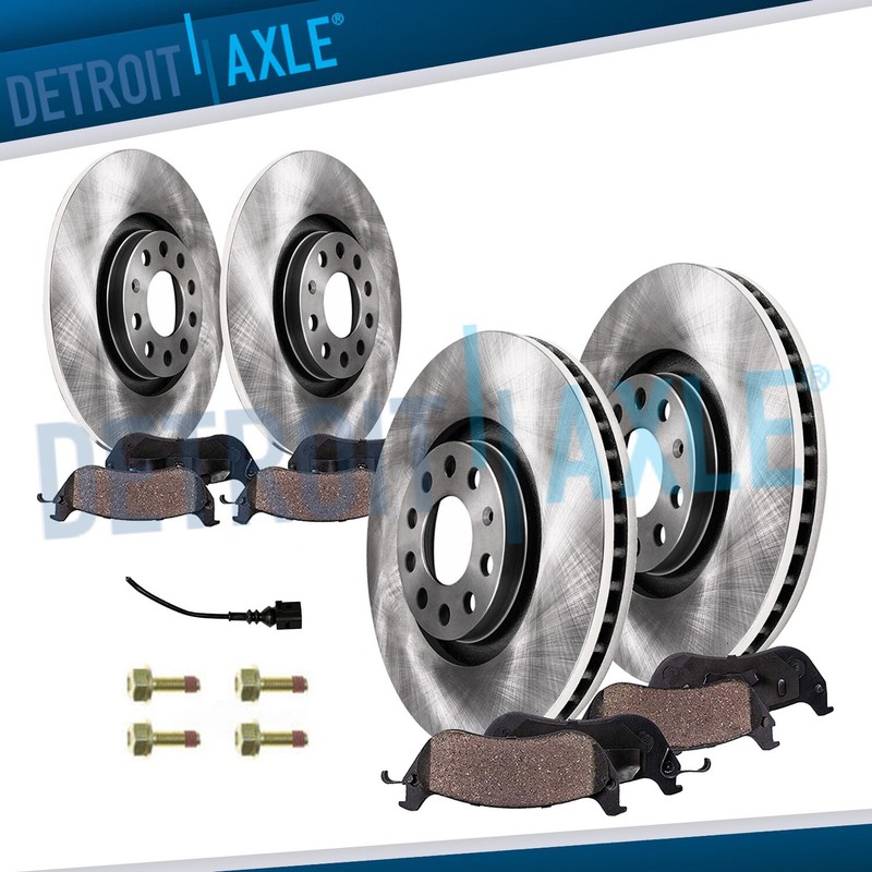Front & Rear Rotors + Ceramic Brake Pads for 2015 2016-2021 Volkswagen Passat