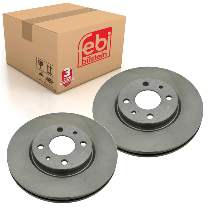 Pair of Front Brake Disc Fits Lancia Dedra Musa Ypsilon FIAT 500 312 Febi 22927