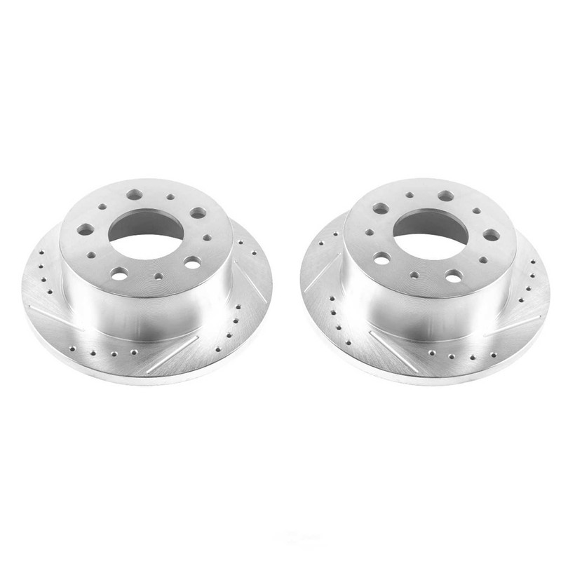 Disc Brake Rotor Set-Rear Drilled, Slotted and Zinc Plated Brake Rotor Pair