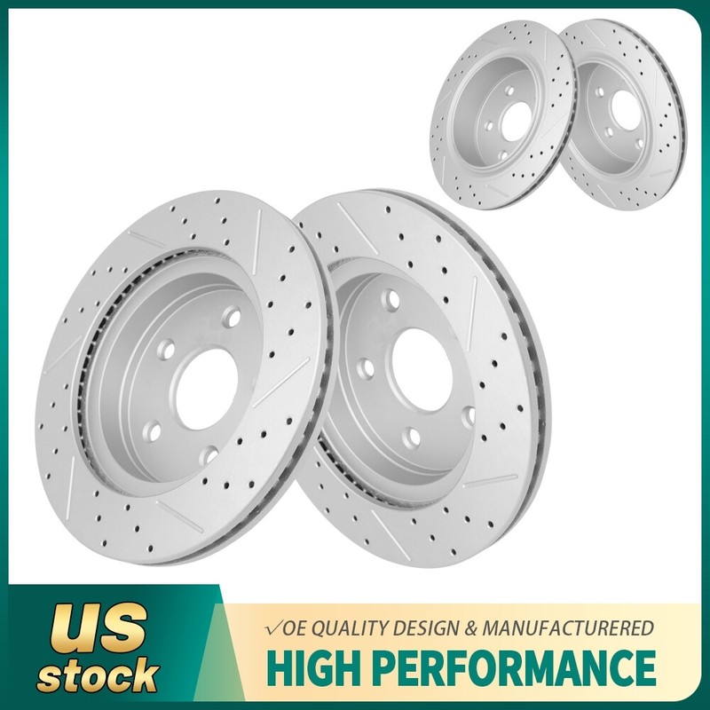 Front +Rear Drilled Brake Disc Rotors Set for Ram 1500 Durango Aspen 2002-2018