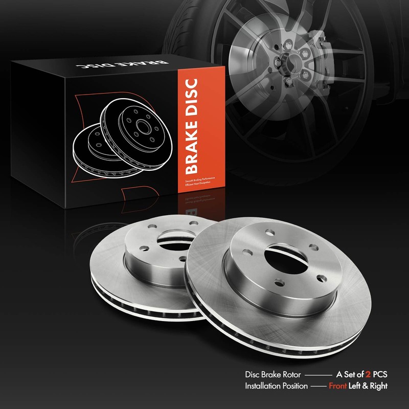 Pair Front Disc Brake Rotors for Jeep Grand Cherokee 1999-2004 4.0L 4.7L Vented gallery
