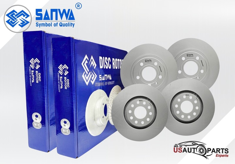 FRONT AND REAR BRAKE ROTOR SET GEOMET COATED FOR AUDI A4 A4 QUATTRO 2005-2009