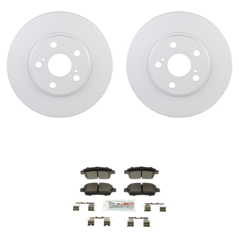 Bosch Front Quietcast Rotors Ceramic Disc Brake Pad Kit For Toyota Pirus 2004-09