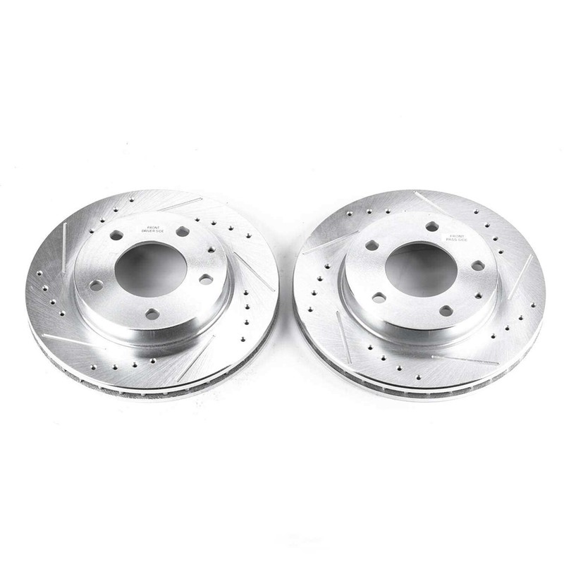 Disc Brake Rotor Set-Front Drilled, Slotted and Zinc Plated Brake Rotor Pair