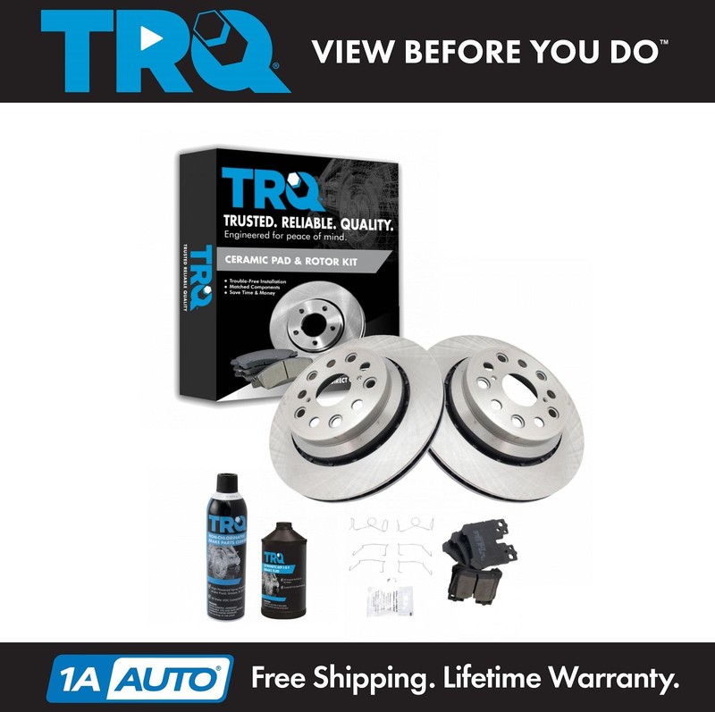 TRQ Brake Pads & Rotors Cleaner & Fluid Kit Fits 2007-2017 Lexus LS460