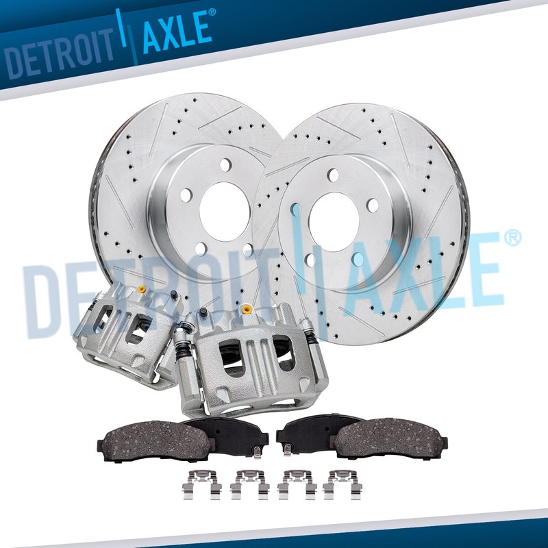 Front Drilled Rotors & Calipers Brake Pads for Ford Explorer Sport Ranger B4000