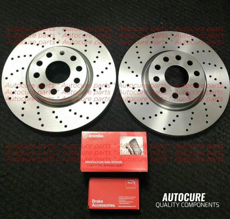 FOR BMW 5 SERIES 535D M SPORT MK5 REAR DRILLED BRAKE DISCS & BREMBO PADS SET