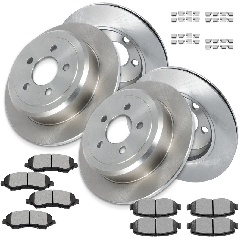 12X Front Rear Brake Ceramic Pads Solid Rotors 2007 - 2012 Fits Dodge For Nitro gallery