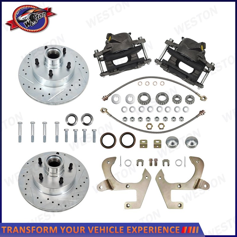For 49-54 Chevy Car/53-62 CorvetteDisc Brake Conversion Kit FR Drilled&slotted