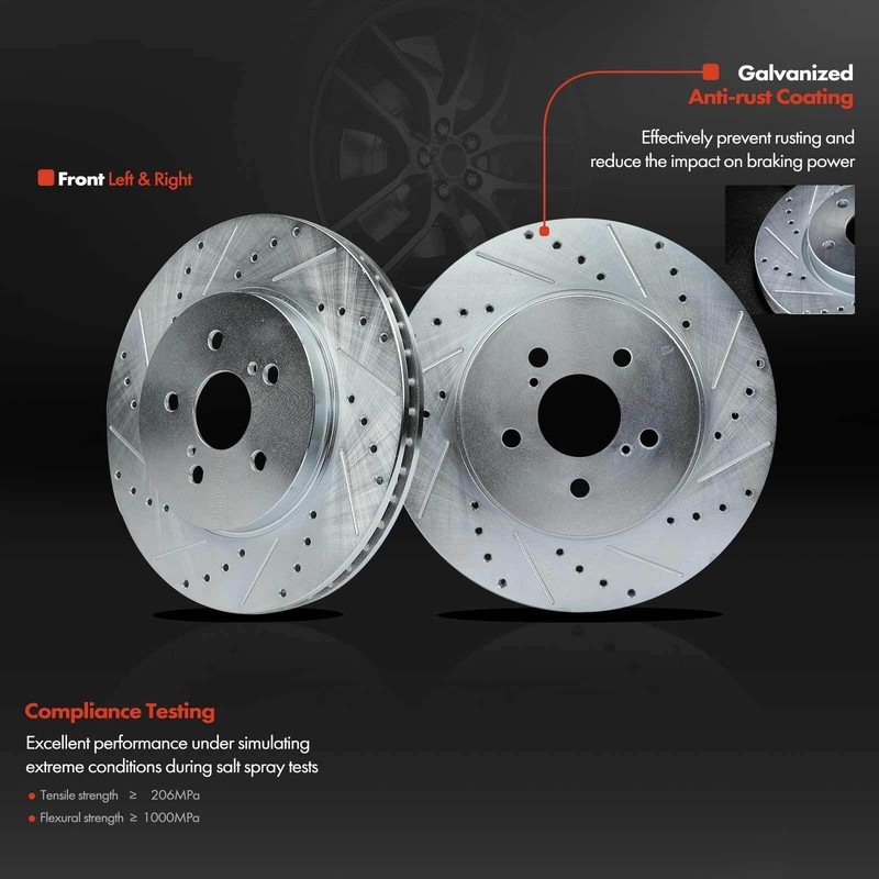 Front Drilled Brake Rotor & Ceramic Brake Pad for Lexus RX330 Toyota Highlander gallery