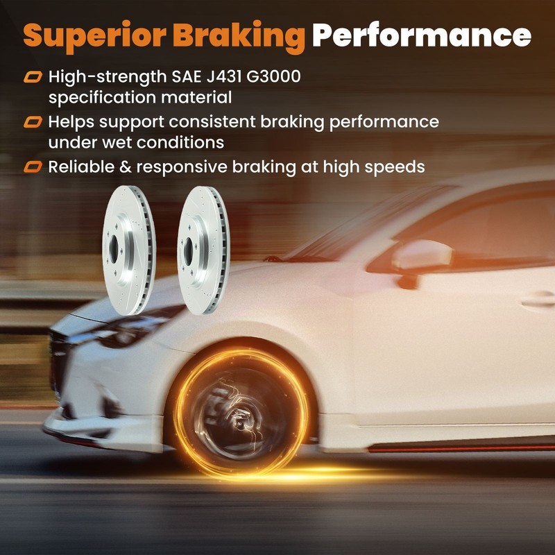 Front Drilled Disc Brake Rotors for Saturn Aura Cobalt HHR Malibu G5 G6 Pursuit gallery