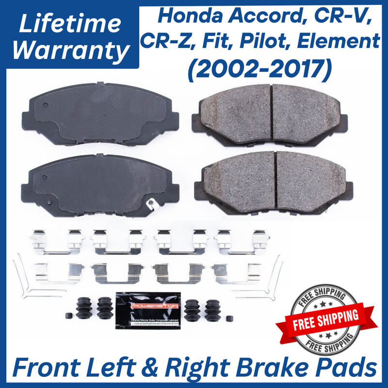 NEW OE Front Ceramic Brake Pads Kit For 2002-2017 Honda, Lifetime Warranty.