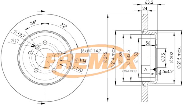 Remax BD-3403 Brake Disc for BMW