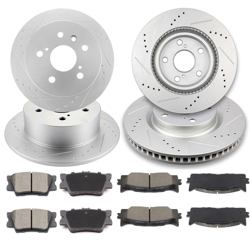Ceramic Brake Pads And Rotors Front Rear For 2017 TOYOTA CAMRY SE SEDAN 4 DOOR 2