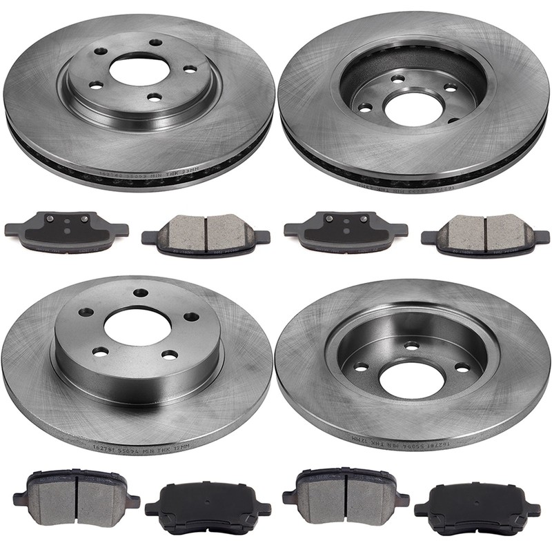 Brake Pads And Rotors Front Rear For Chevrolet Cobalt Malibu 07-09 Saturn Aura