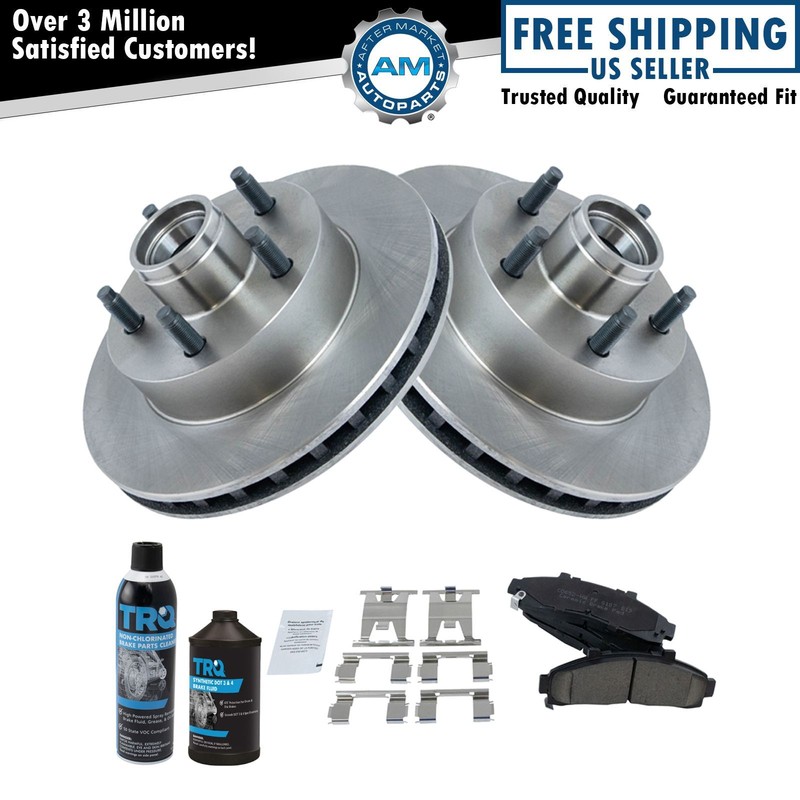 Front Premium Posi Ceramic Disc Brake Pad & Rotor Kit w/Chemicals