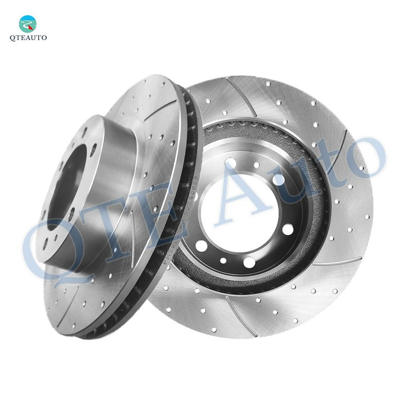 Front 319mm Drilled Slotted Brake Disc Rotors For 2003-2009 Toyota 4Runner