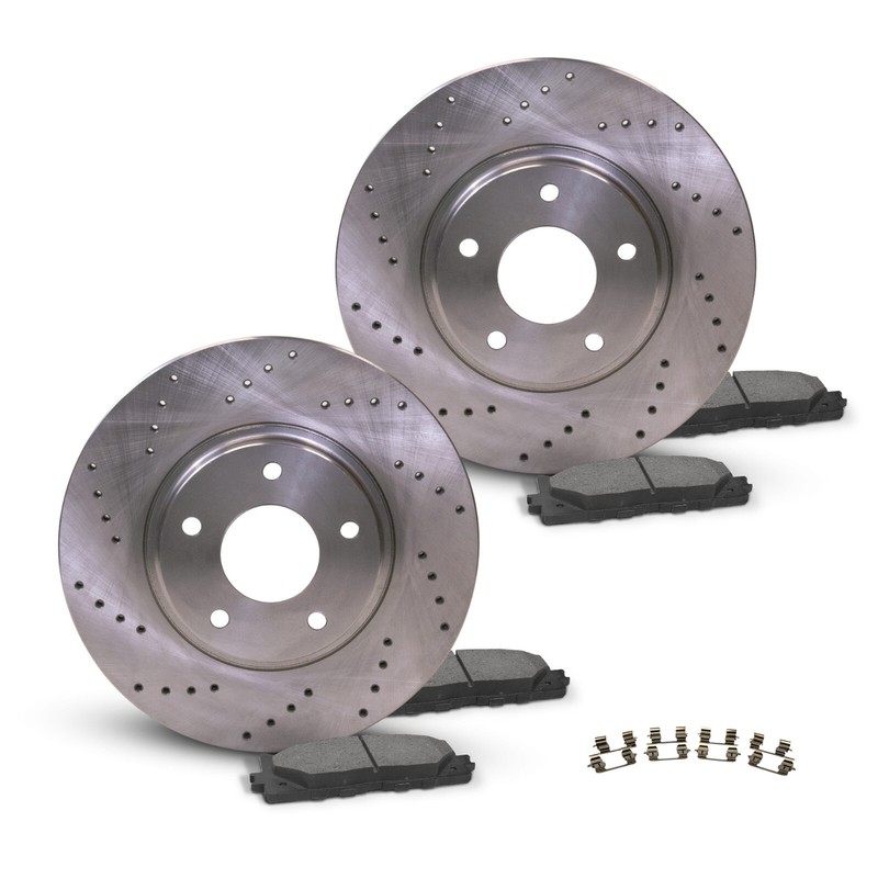 Front Drilled Brake Rotors + Pads for Ford Fusion MKZ Zephyr Mazda 6 Milan