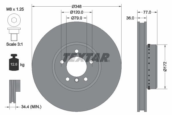 2 x Brake Disc Textar 92182425 for BMW 5 Series 6 Series gallery