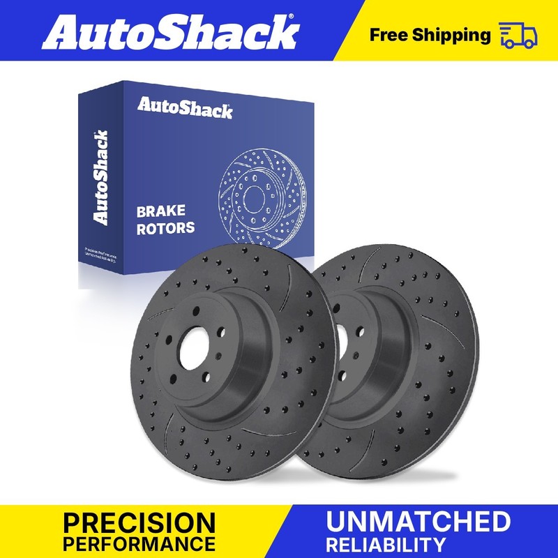 Rear Drilled Slotted Brake Rotors Pair for Ford, Fusion 2013-2020